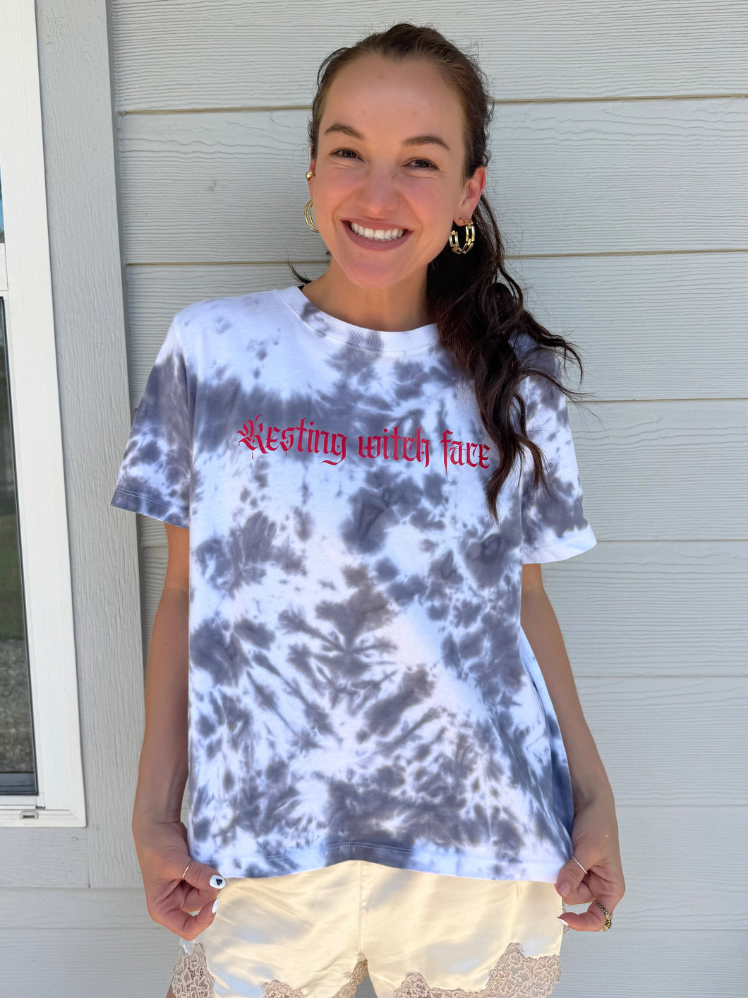 Resting Witch Face Tee – Black Scrunch