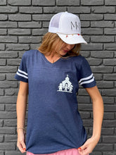 Load image into Gallery viewer, Tarrytown Children's Center Football V-Neck Jersey Tee

