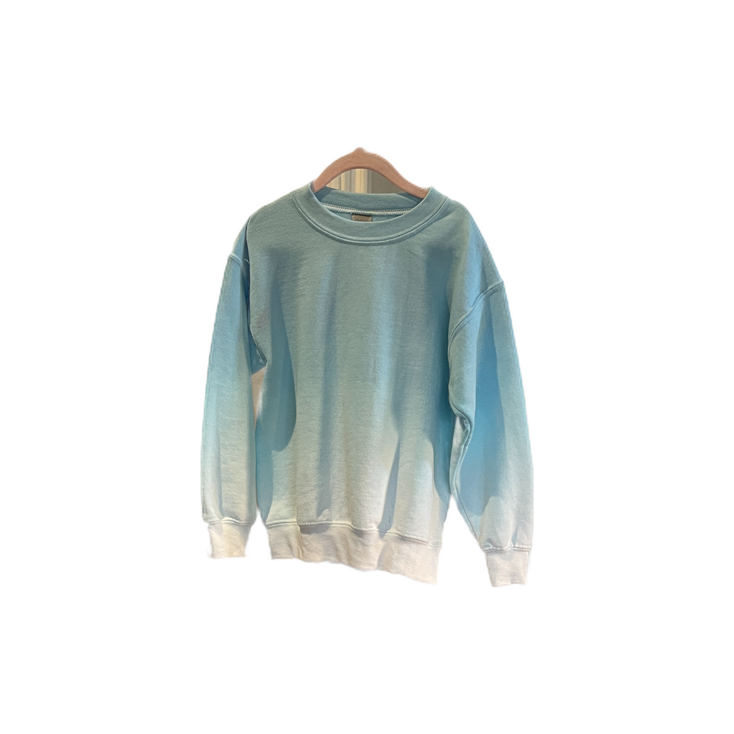 Youth XS Light Blue Ombre Crewneck