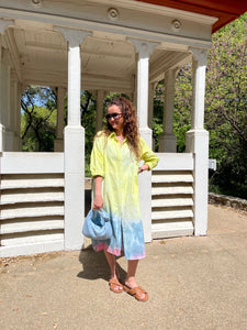 Lime Dipped Button Down Maxi Dress